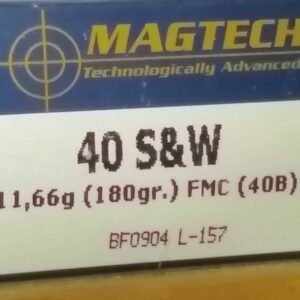 Magtech,  40S&W , 11,66g / 180gr FMC. (40B) 50 kpl   # ( vain nouto myymälästä)